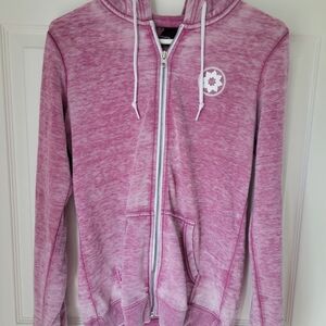 Club Pilates Pink Wash Lightweight Zip-Up Hoodie